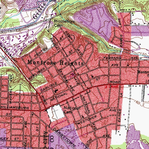 Topographic Map of Carlisle Baptist Church, VA