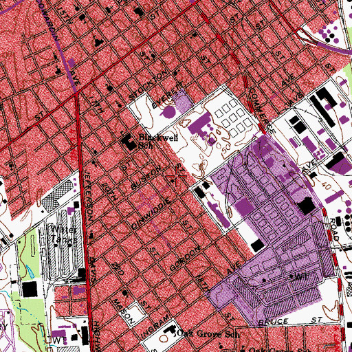 Topographic Map of Chicago Avenue Baptist Church, VA