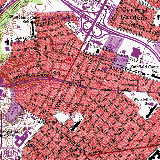 Topographic Map of Church of the Lord Jesus Christ of the Apostolic Faith, VA