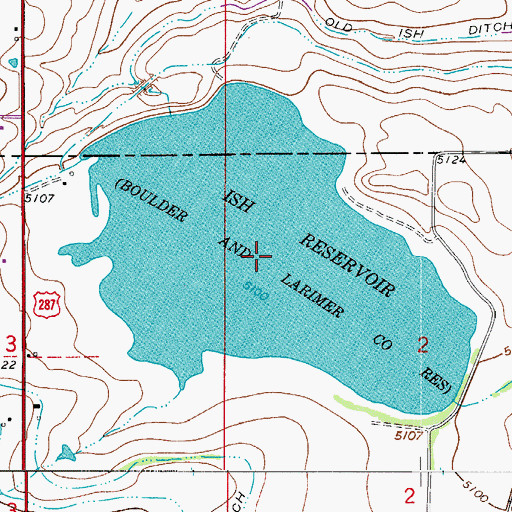 Topographic Map of Ish Reservoir, CO