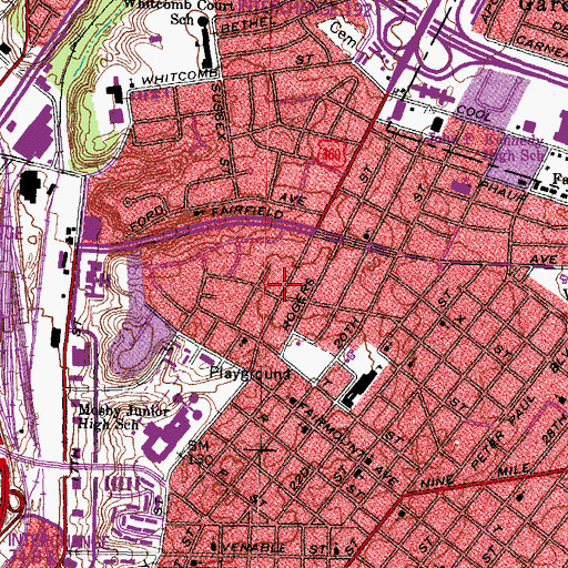 Topographic Map of Fairfield Baptist Church, VA