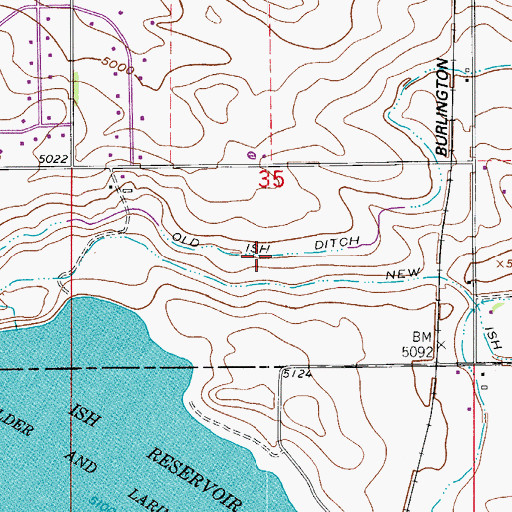 Topographic Map of Old Ish Ditch, CO