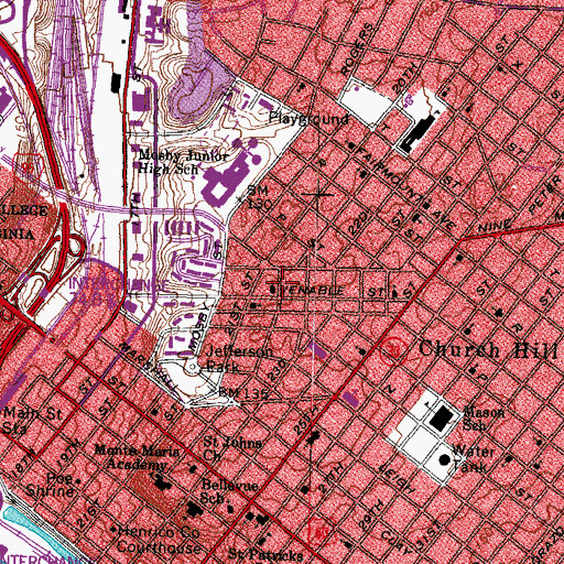 Topographic Map of Great Hope Baptist Church, VA