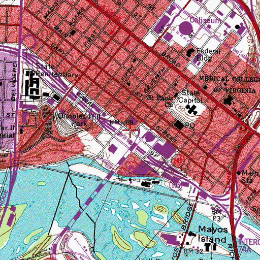 Topographic Map of Kanawha Plaza, VA