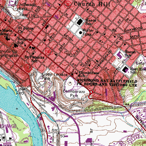Topographic Map of Mount Carmel Baptist Church, VA