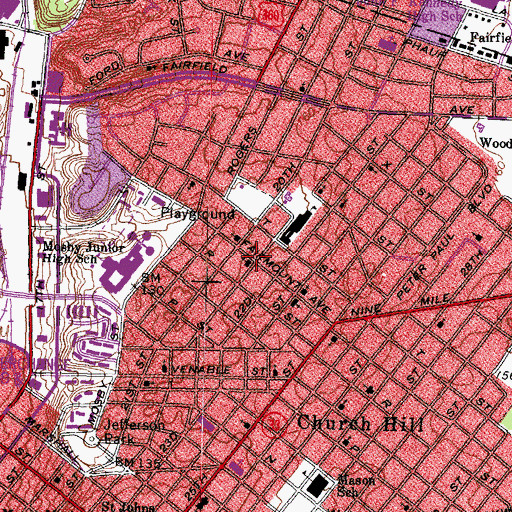 Topographic Map of Mount Tabor Baptist Church, VA