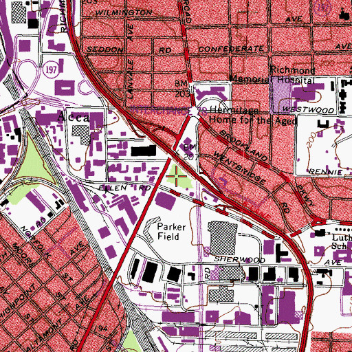 Topographic Map of Parker Field Annex, VA