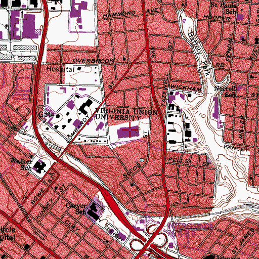 Topographic Map of Richmond Post Office, VA