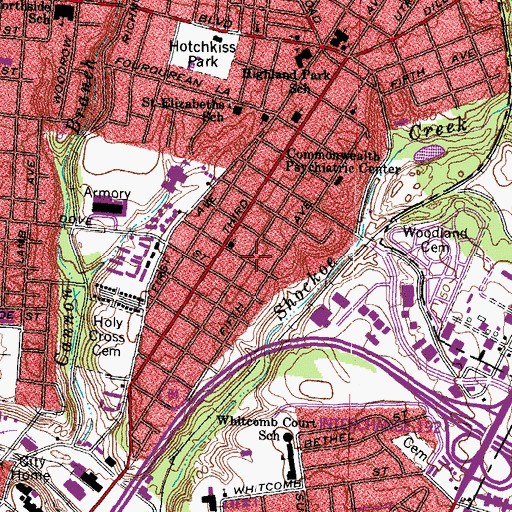 Topographic Map of Richmond Tabernacle of Prayer Holiness Church, VA