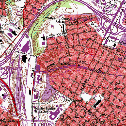 Topographic Map of S I Edwards Memorial Sabbath Apostolic Church, VA