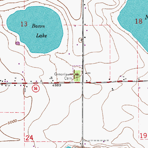 Topographic Map of Greenlawn Cemetery, CO