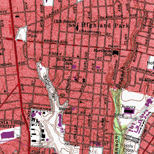 Topographic Map of Saint Philips Episcopal Church, VA