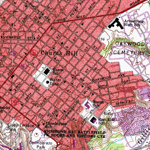 Topographic Map of The Glorious Church Number Two Pentecostal Holiness Church, VA