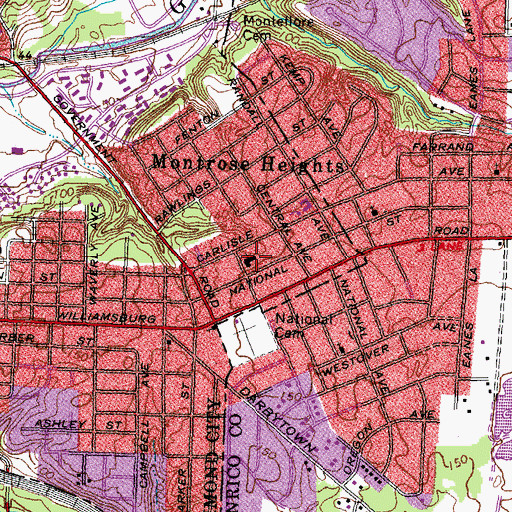Topographic Map of Union Level Baptist Church, VA