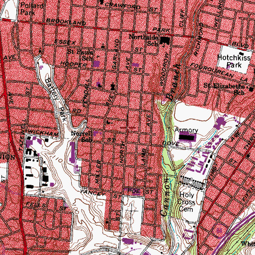 Topographic Map of All Souls Presbyterian Church, VA