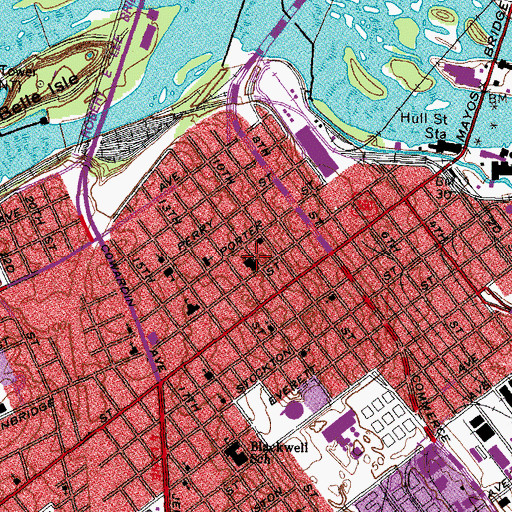 Topographic Map of Bainbridge Street Baptist Church, VA