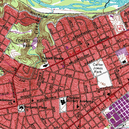 Topographic Map of Berryman United Methodist Church, VA