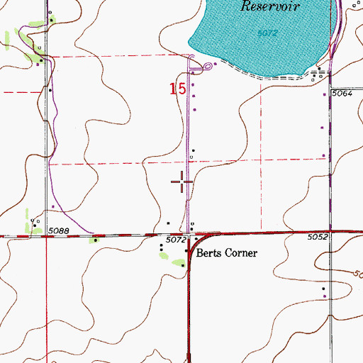 Topographic Map of Berts Corner, CO