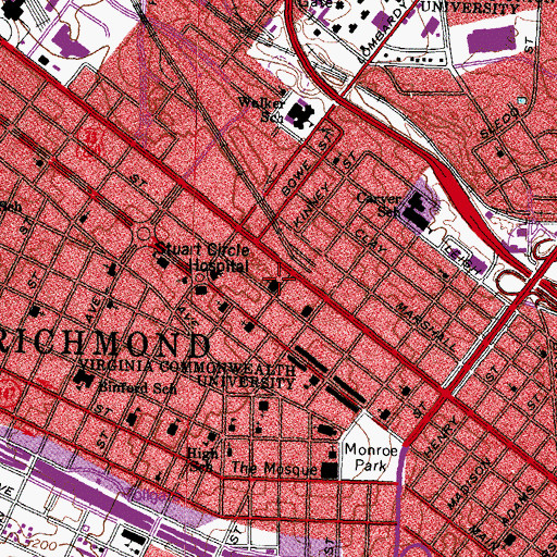 Topographic Map of Bethlehem Lutheran Church, VA