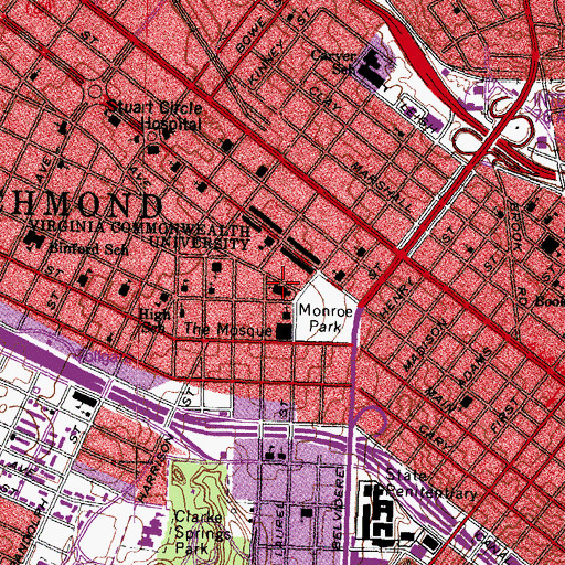 Topographic Map of Cathedral of the Sacred Heart, VA