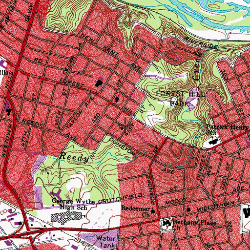 Topographic Map of Church of Christ, VA