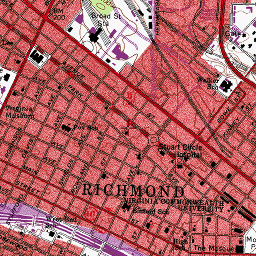 Topographic Map of Community Church of God in Christ, VA