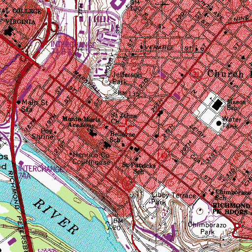 Topographic Map of Fire Station Number 1, VA