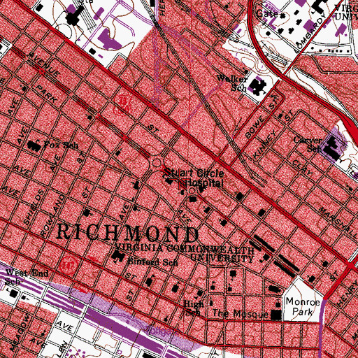 Topographic Map of Grace Covenant Presbyterian Church, VA