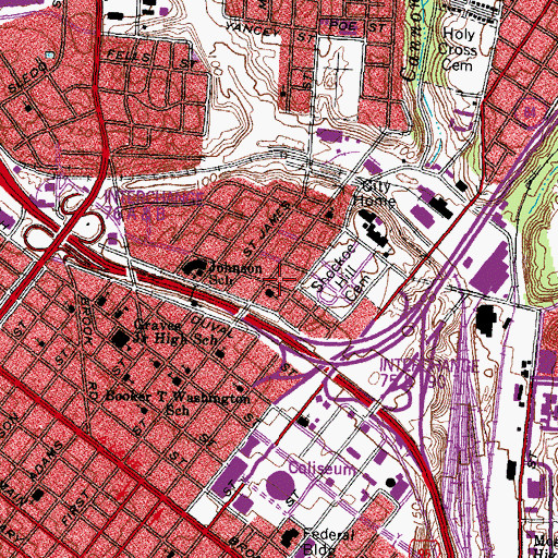 Topographic Map of Greater Mount Moriah Baptist Church, VA
