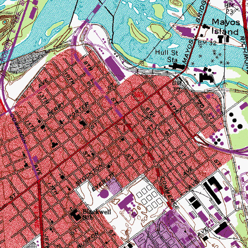 Topographic Map of Manchester Methodist Church (historical), VA