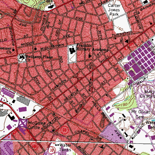 Topographic Map of New Jerusalem Outreach Bible Way, VA