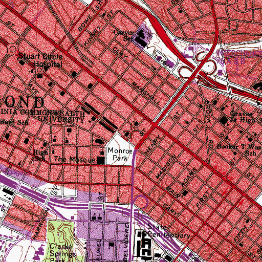 Topographic Map of Pace Memorial United Methodist Church, VA