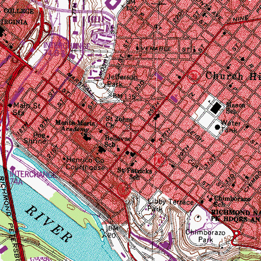 Topographic Map of Patrick Henry Park, VA