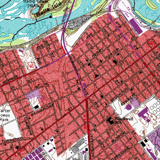 Topographic Map of Richmond Christian Center, VA