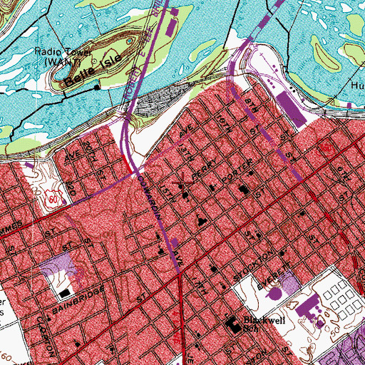 Topographic Map of Sacred Heart Catholic Church, VA