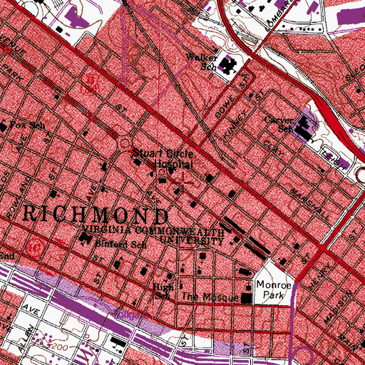Topographic Map of Saint James Episcopal Church, VA