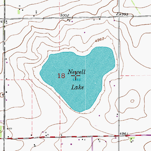 Topographic Map of Newell Lake, CO