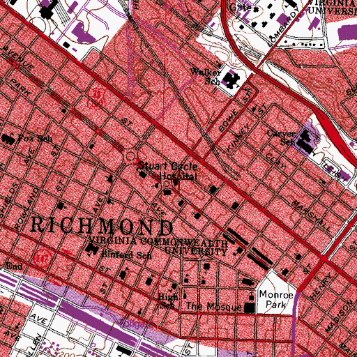 Topographic Map of Saint Johns United Church of Christ, VA