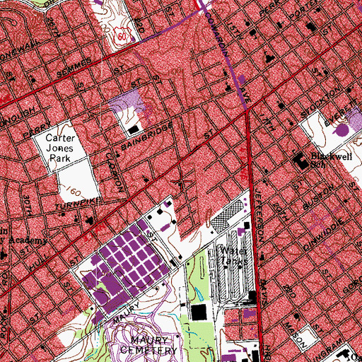 Topographic Map of Second Baptist Church of South Richmond, VA