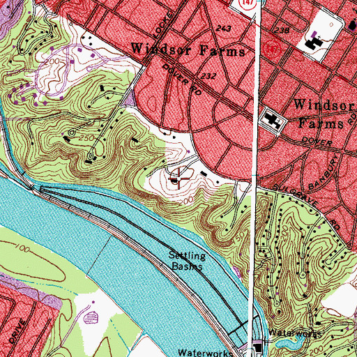 Topographic Map of Agecroft Hall, VA