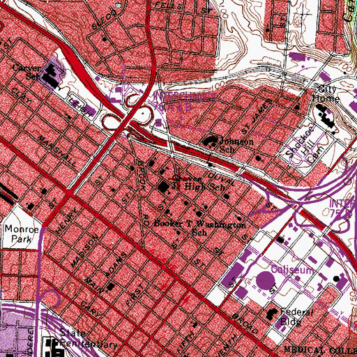 Topographic Map of Bojangles Statue, VA