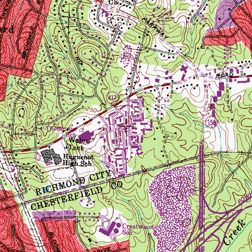 Topographic Map of Chippenham Village, VA