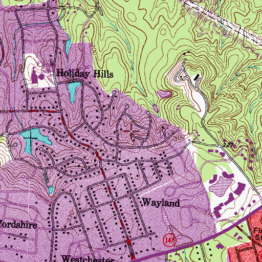 Topographic Map of Fernleigh, VA