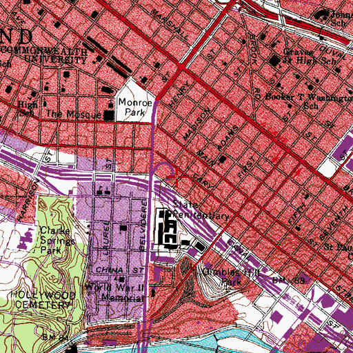 Topographic Map of Fire Station Number 6, VA