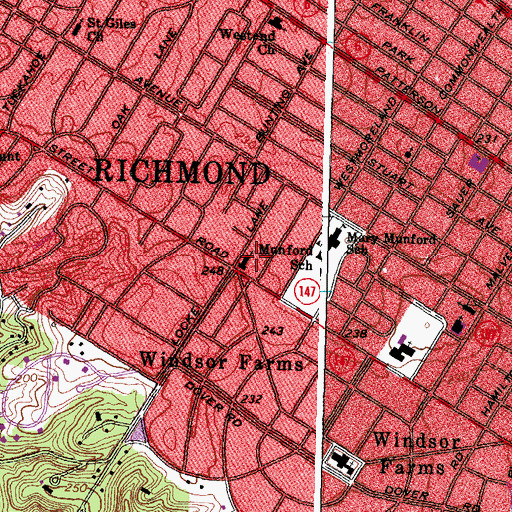 Topographic Map of First Presbyterian Nursery School, VA
