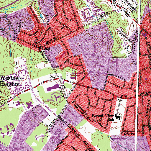 Topographic Map of German School (historical), VA