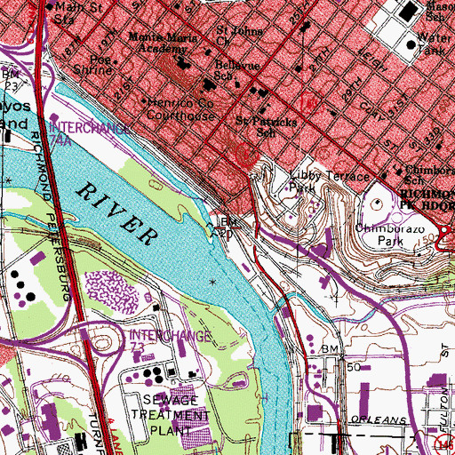 Topographic Map of Great Shiplock Park, VA