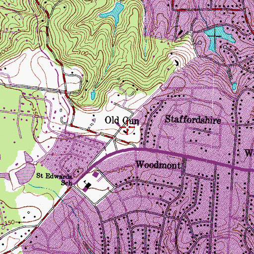 Topographic Map of Huguenot United Methodist Church, VA