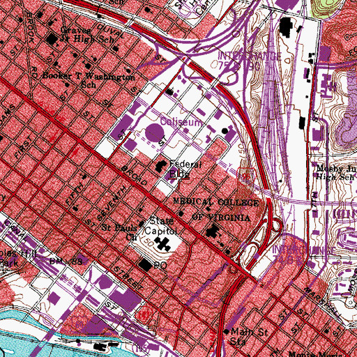 Topographic Map of John Marshall House, VA