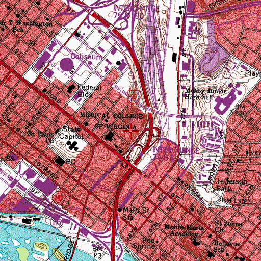 Topographic Map of North Hospital, VA